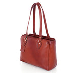 Richsign Leather Accessories Full-Grain Natural Leather Top-Handle Satchel Handbags & Shoulder Tote Bags For Women (Dimension- L-13 X H-10 X W- 5 Inch, Weight- 0.8kg / 800g (Brown)