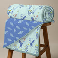 Urban Space 100% Cotton Malmal Double Bed Dohar, All Season Reversible Blanket, Soft, Lightweight and Breathable Ac Dohar/Quilt/Blanket/for Bed, Sofa AC Blanket (86 x 95 inch, Whisper Mint Blue) Kafalo
