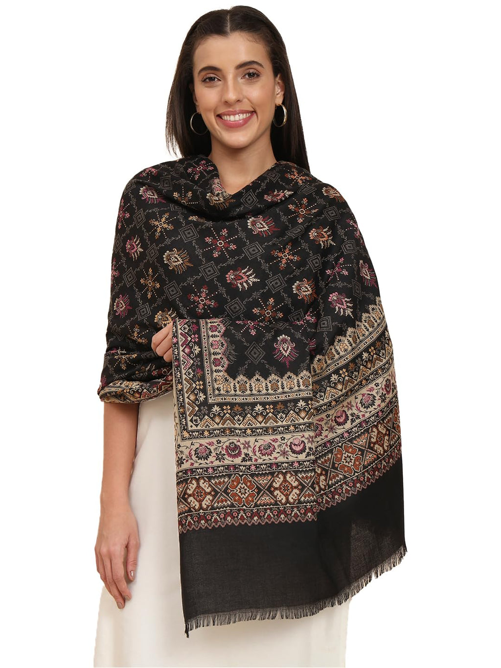 Pashmoda Women Zarif Woven Design Jamawar Shawl (Size 101X203 CM)