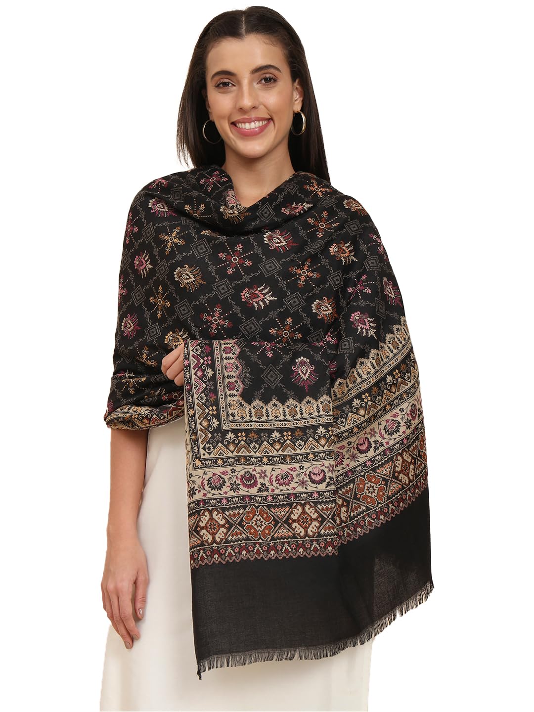 Pashmoda Women Zarif Woven Design Jamawar Shawl (Size 101X203 CM)
