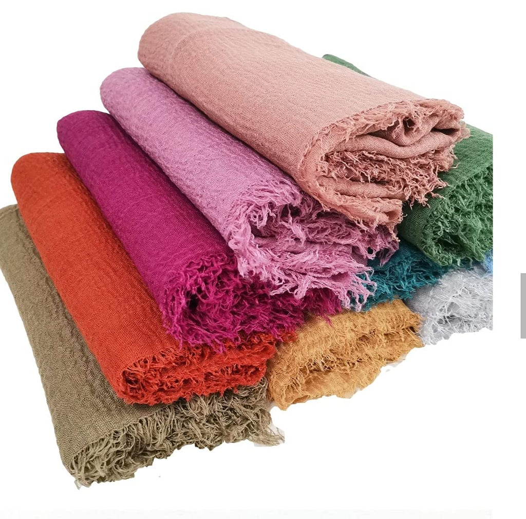 Iba & Isba Women's Plain Crinkled Scarves, Stoles, Hijab (76 x 36 inch) (Dusty Pink)