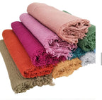 Iba & Isba Women's Plain Crinkled Scarves, Stoles, Hijab (76 x 36 inch) (Dusty Pink)