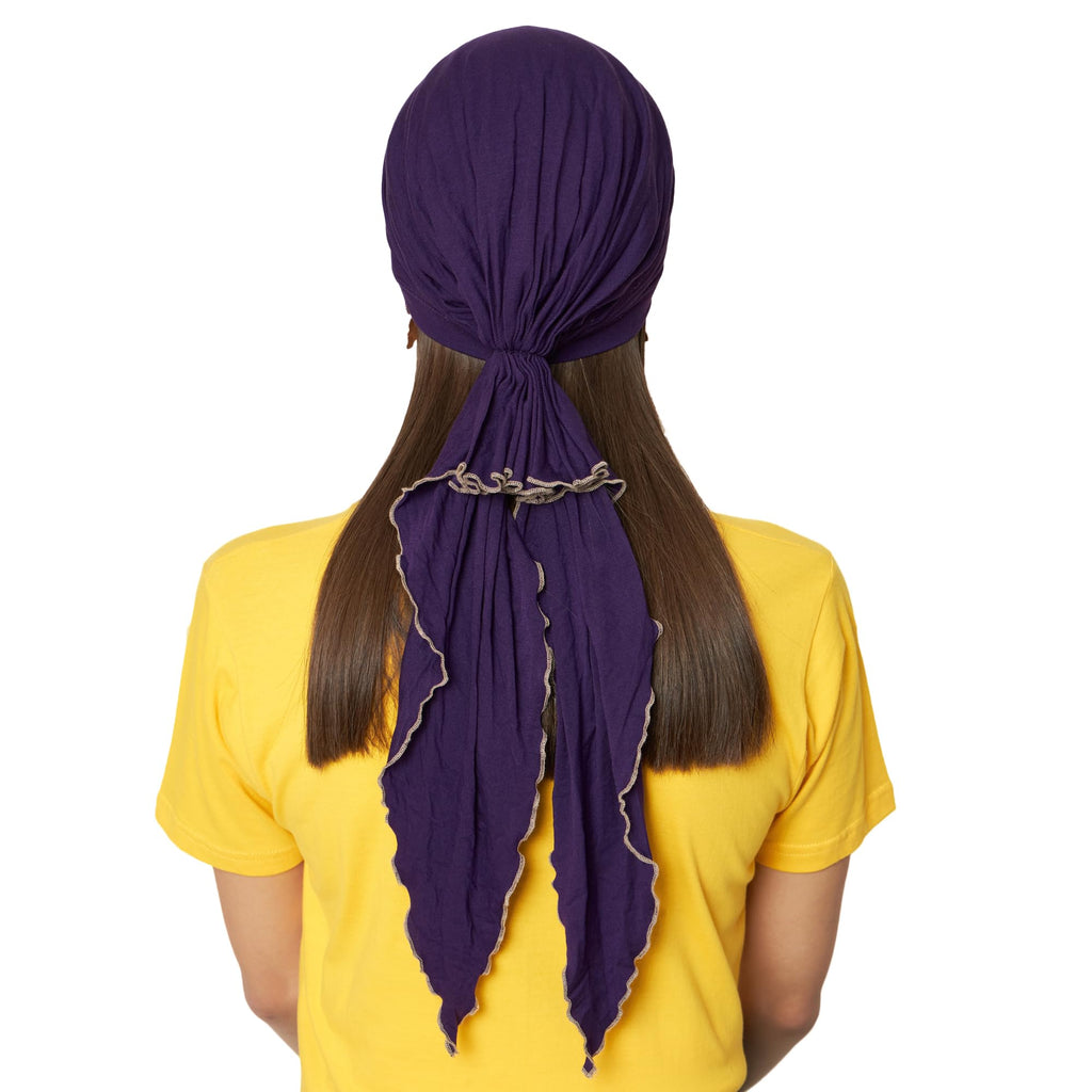 The Headscarves Women Bamboo Pre Tie Scarf (HS107 Purple)