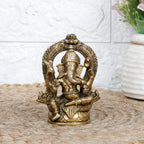 SVARUP Brass Ganesh Bhagwan Idol Ganesha Statue Ganpati Murti for Home Entrance Decor Diwali Puja Gift Height 4.5 Inch.