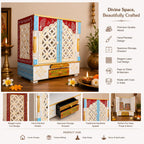Kamdhenu art and craft Wooden Temple/Home Temple/Pooja Mandir/Pooja Mandap/Temple, 40 cm, 18 cm