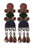 VENI Oxidised Afghan Earrings for Women & Girls | Handmade Antique Silver Boho Tribal Dangler Earrings | Traditional Statement Ethnic Jewellery | Party, Wedding & Festive.