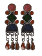 VENI Oxidised Afghan Earrings for Women & Girls | Handmade Antique Silver Boho Tribal Dangler Earrings | Traditional Statement Ethnic Jewellery | Party, Wedding & Festive.
