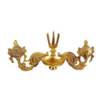 Svarup Inch6 Inch Brass Shankh Chakra Namah Diya: Vishnu Showpiece, Gold Color, Small
