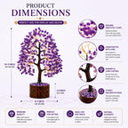 LXOMES Amethyst Crystal Tree, Natural Amethyst with Golden Wire, 10 Inch