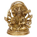 SVARUP Brass God Panchmukhi (Five Faced) Bajrangbali Sankat Mochan Hanuman Idol Statue Murti Height 3.5 Inch Gold Color