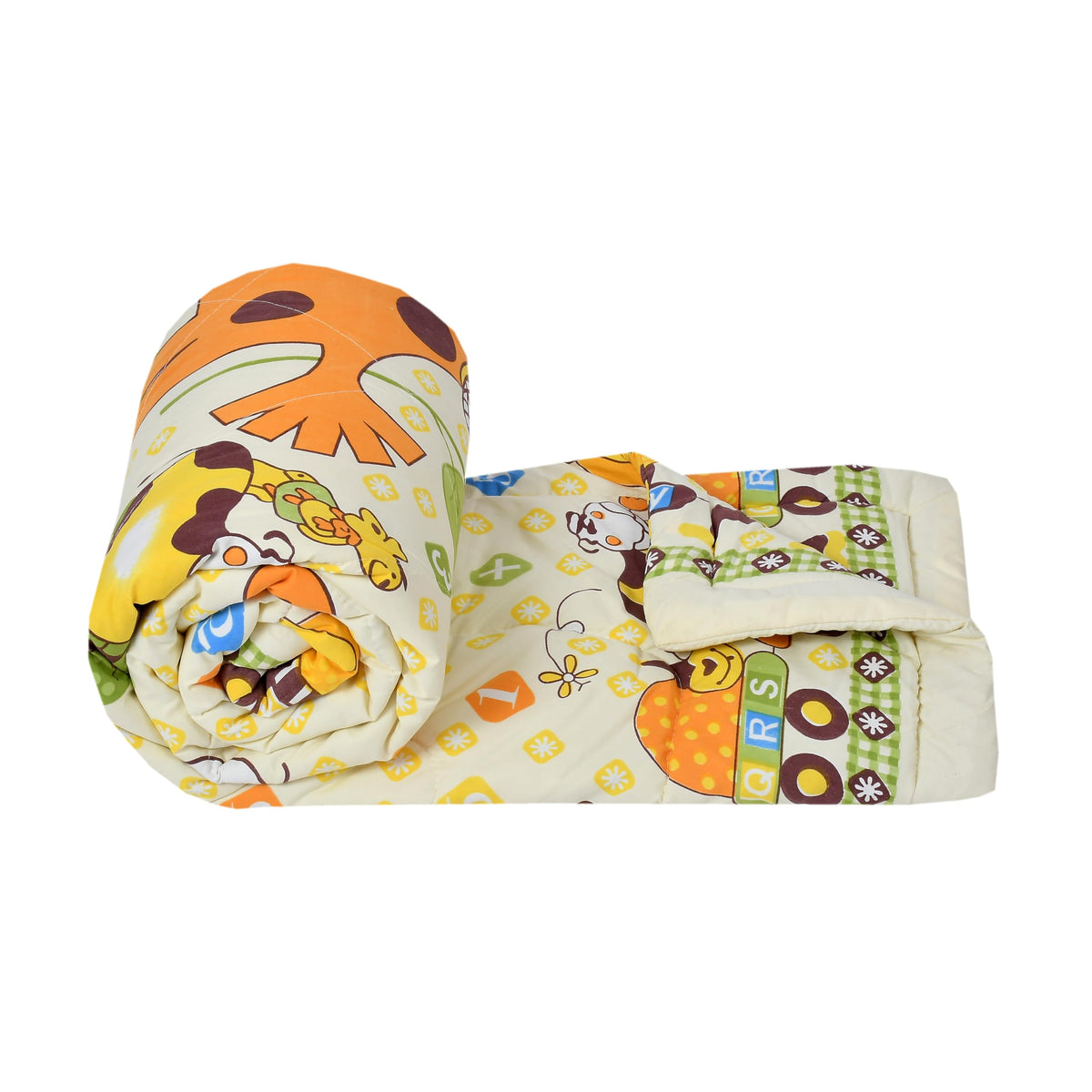 FRESH FROM LOOM All Seasons Collection Single Bed Blanket for Kids | Cartoon Printed Dohar for Kids Boy & Girls | Glace Cotton Soft Children Comforters | All Seasons Blanket(60x90 in | Ziraffe Yellow) Kafalo