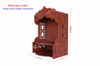 Beautiful Home Decor Wooden Pooja Mandir | Home Temple for Home and Office Puja Wall Mounted Size (L-10.5, W-8.25, H-14 Inch) (Dark)