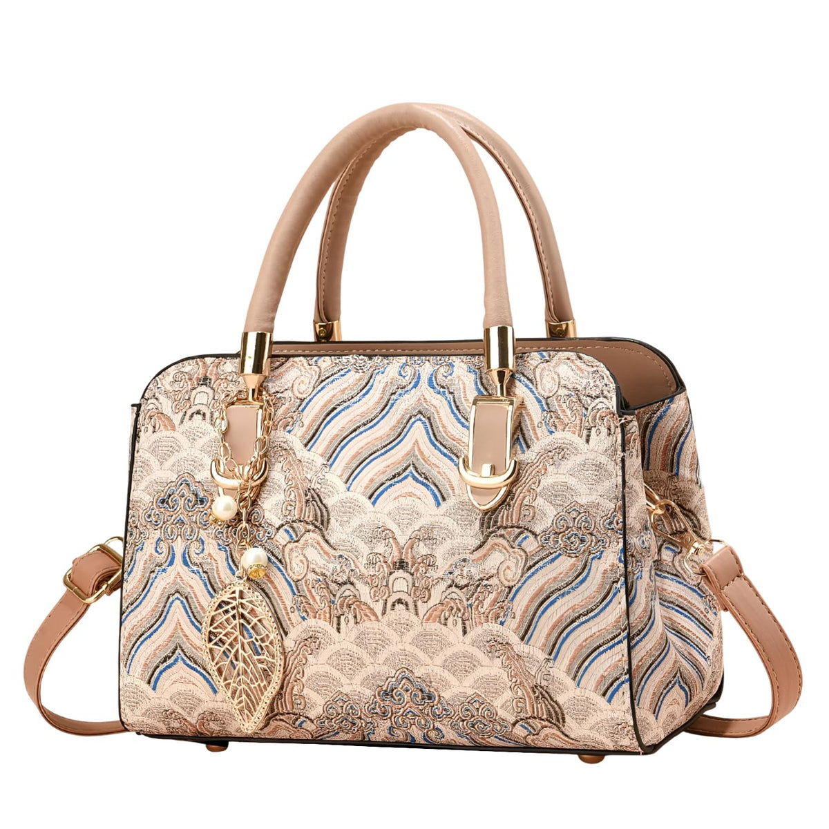 SYGA Women Stylish Tote Bag with Contrasting Colors – Medium Capacity Daily Shoulder Handbag(Khaki)