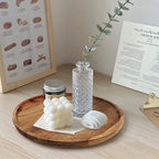 WOOD ART STORE Wooden Round Tray for Home Decoration, Serving and Bathroom, Wooden Platter, Tray Organizer for Kitchen/Countertop Home Decor 11x11x1 inchs