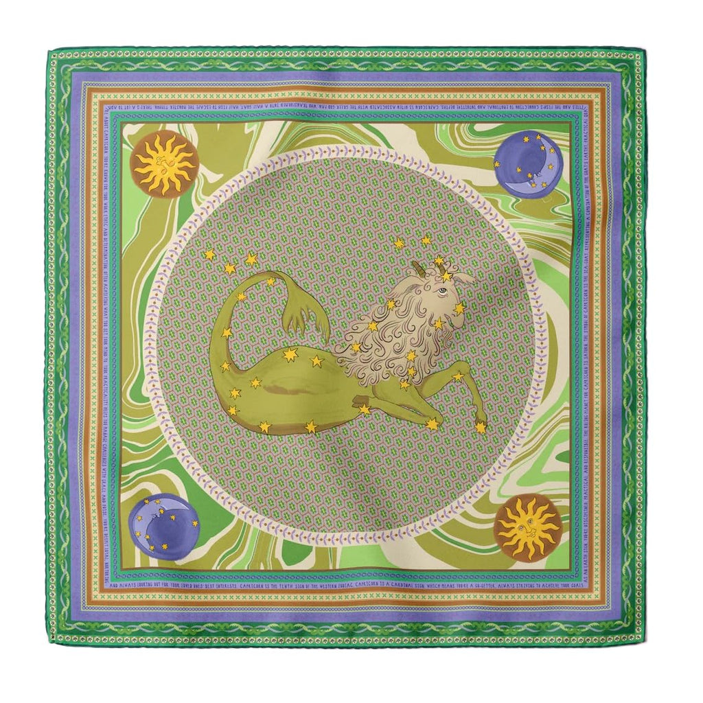 ULOS Women's Zodiac Signs Print Satin Scarf - Neck Scarf (Square) (22x22) (12 Designs)