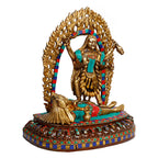 ARTVARKO Brass Kali MATA Murti Maha Kaali with Shiva Idol Mahakali Kalika Maa Statue 12 Inch