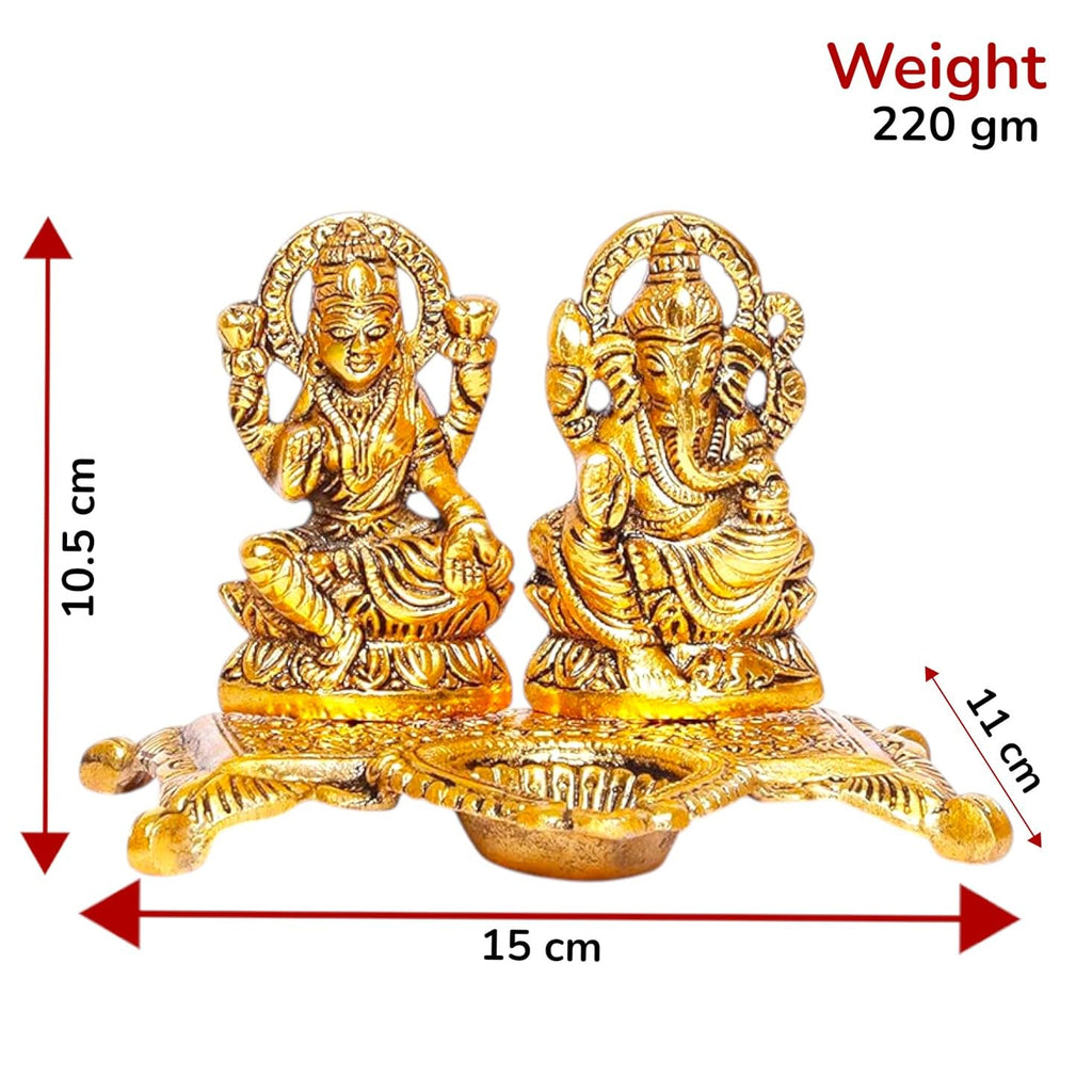 KridayKraft Metal Laxmi Ganesh Statue/Murti for Pooja Room & Home Office Décor,Laxmi Ganesha Idol for Diwali Gift,Religious Idol Showpiece Figurines Decorative & Diwali Poojan...