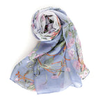 Tarini Chiffon Scarf, Women's Floral Print Chiffon Scarf, 160cm Lightweight Shawl, 8 Vibrant Colors Versatile Fashion Accessory