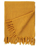 KNIT VIBES 100% Cotton Waffle Weave Sofa Throw Blanket 50x60 Inches or 125x150 cms Lightweight, Soft & Breathable Couch, Bed or Chair Throw Blanket for Living or Bedroom, Mustard Kafalo