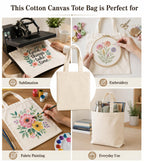 Plain Canvas Tote Bags 14 x 16 Inch, 150 GSM Cotton Tote Bags for Women & Men, Reusable Shopping Grocery Bags for DIY Painting, Craft, College & Daily Use, Multipurpose Bag (pack of 50)