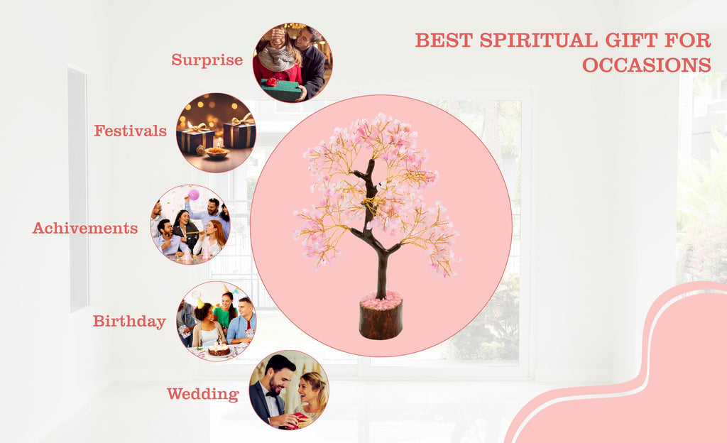 Vastu Vardan Rose Quartz Tree | 300 Beads | Love-Attracting Crystal Tree for Emotional Healing, Compassion, and Harmony | Spiritual Decor for Home and Office