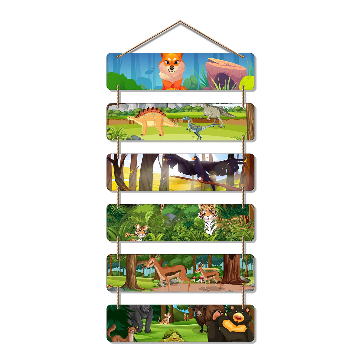 Artvibes Decorative Wall Hanging Wooden Art Decoration item for Living Room | Bedroom | Home Decor | Gifts | Quotes Decor Item | Wall Art For Hall | Mdf Wall Decoration, Set of 6 (WH_32103NR)