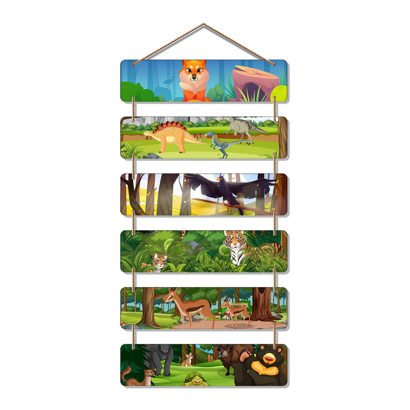 Artvibes Decorative Wall Hanging Wooden Art Decoration item for Living Room | Bedroom | Home Decor | Gifts | Quotes Decor Item | Wall Art For Hall | Mdf Wall Decoration, Set of 6 (WH_32103NR)