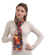 EH 100% Pure Mulberry Silk Scarf for Women, head scarf, neck scarf, hair scarf, digital printed long (22 X 72) (MC 22)