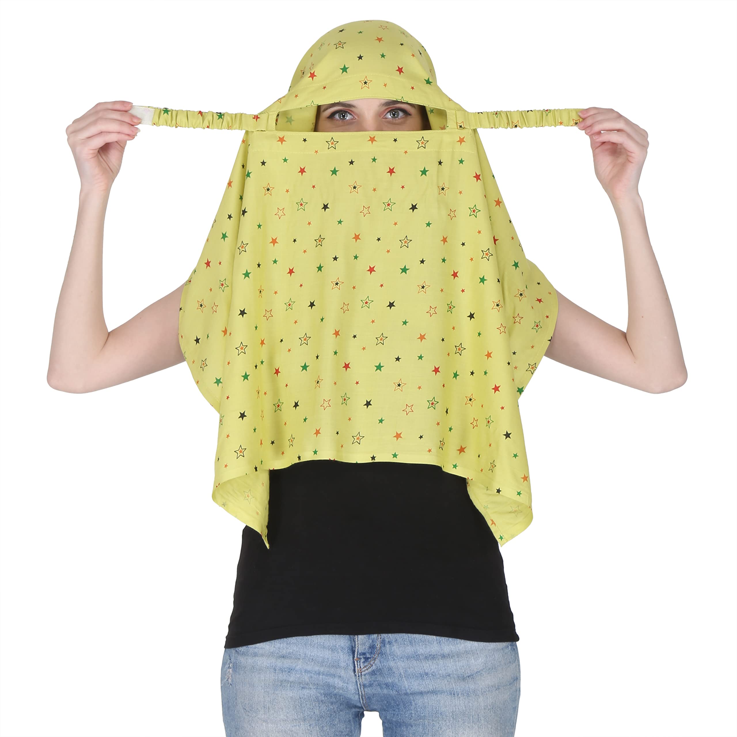 7 season's Cotton Scarf Cum Mask Universal Size Usable For Vehicle Driver For Sunlight UV Protection White Printed Design (Mehndi - S), Female