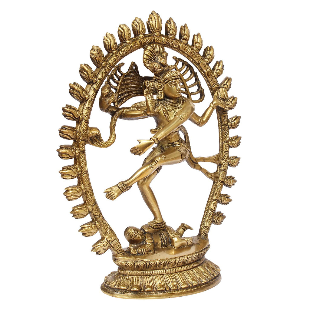 ARTVARKO 1Ft Large Brass Natraj Idol Murti Natraja Bhagwan Large Shiva Dancing Statue Home Decor Mandir Temple Vastu Showpiece for Gift.