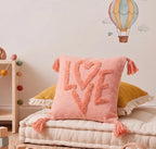 Furnistitchs Premium Decorative Throw Cushion Pillow Cover Boho Home Decor - Living Room Bedroom Couch Sofa Cushion Covers 16 inch x 16 inch (2, Peach Love)