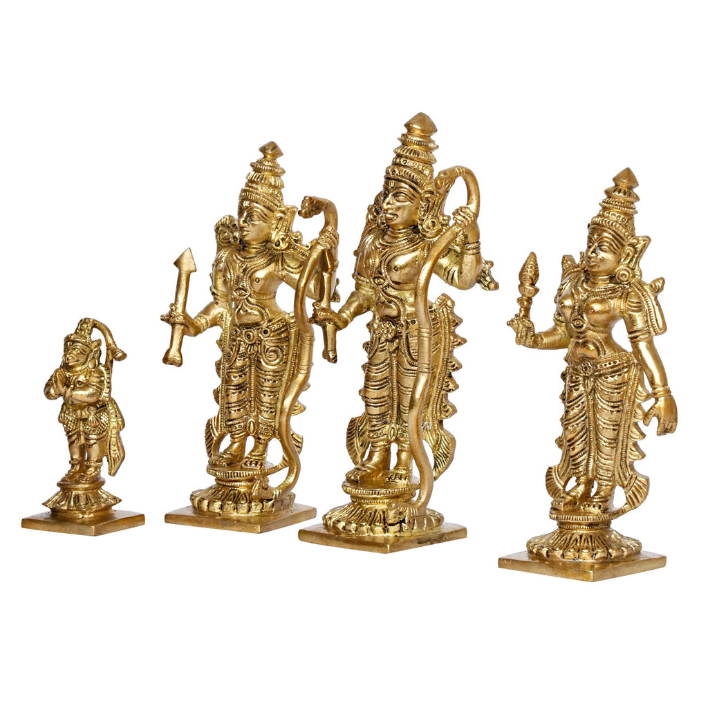 ARTVARKO Brass Ram Darbar Statue Shree Ram Ji Sita Laxman Hanuman Home Décor Puja Murti for Mandir Temple Gift.