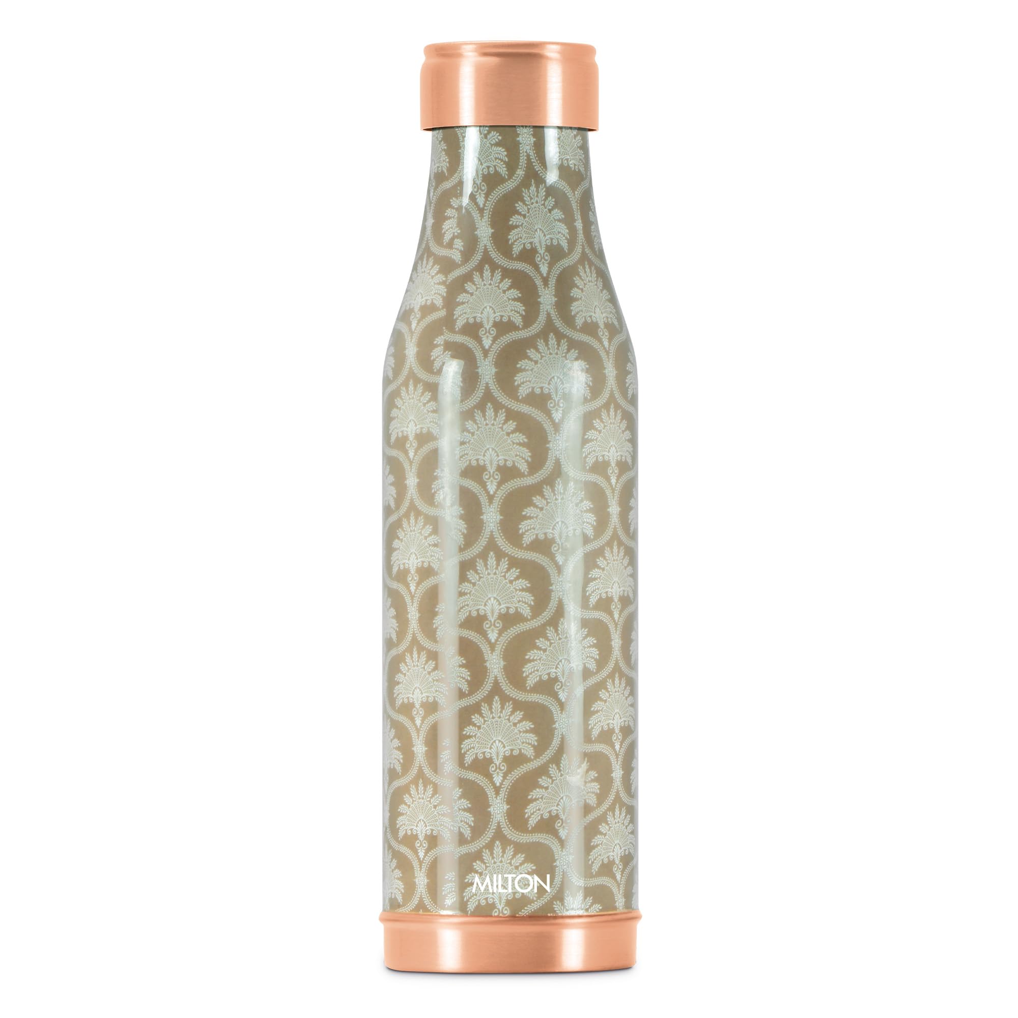 MILTON Copper Charge Design Water Bottle, 850 ml, Royal | Lacquer Coating, Curved bottle | Diwali | Festive | Gifting | Yoga | Home | Kitchen | Vedic