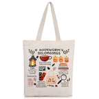 Half Moon Canvas Tote Bag Aesthetic Reusable Cotton Bags for Women Ladies Girls for School, College, Office, Travel Large Printed Design Eco-Friendly Shopping Bag for Everyday Use (Book Lover)