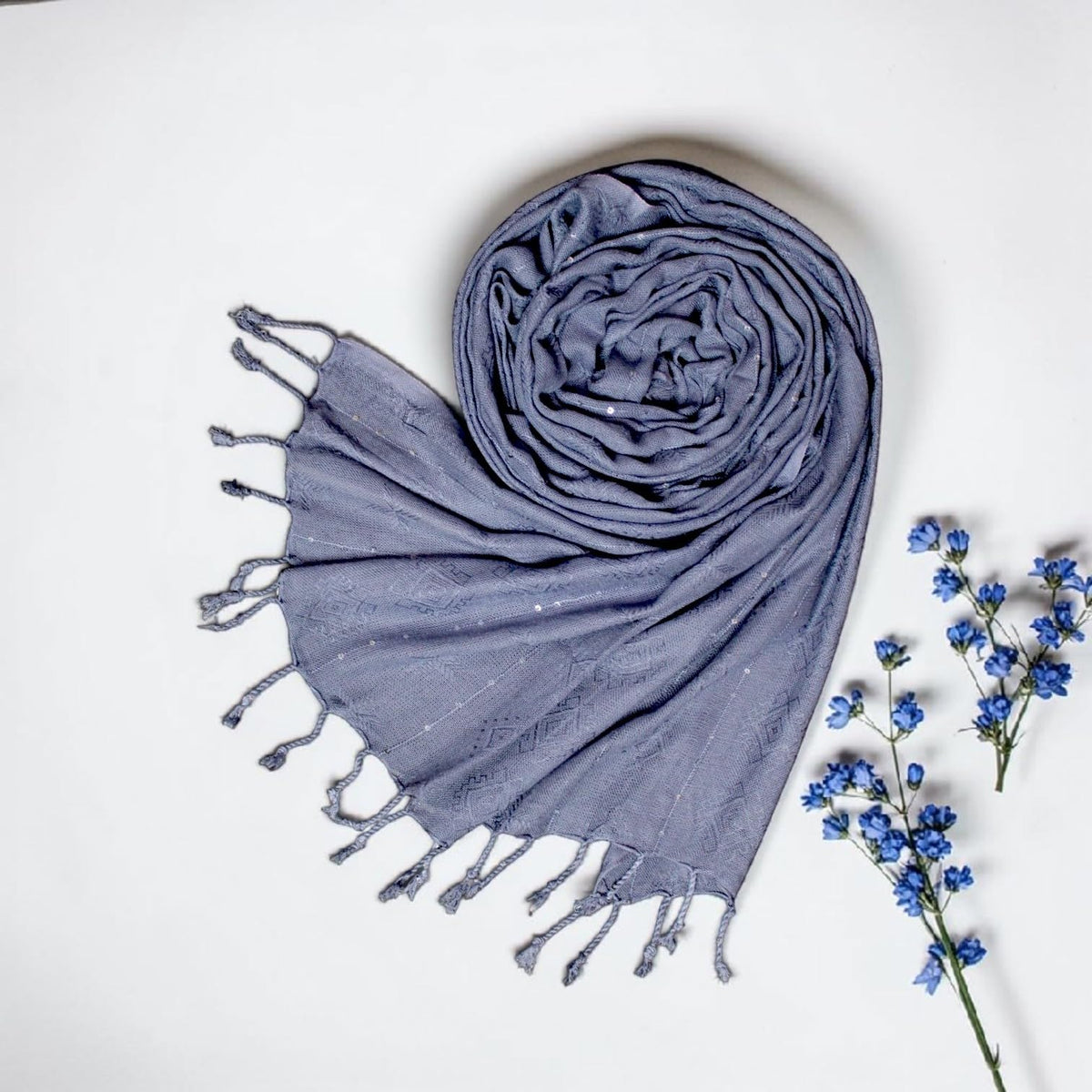 STOLE STUDIO Elegant Luxurious Sequence Viscose Stole Scarf (Grey)