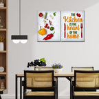 VIBECRAFTS 2 Pieces Kitchen Quotes Canvas Wall Painting Fitted With Wooden Frame For Home | Office | Living Room | Gifts(PTVC2Pcs1_17513)