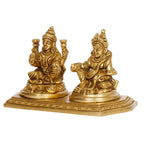 ARTVARKO Brass Lakshmi Kuber Sitting Statue Murti Laxmi Kuber Maharaj for Prosperity Money Home Office Puja Gift 6 Inch