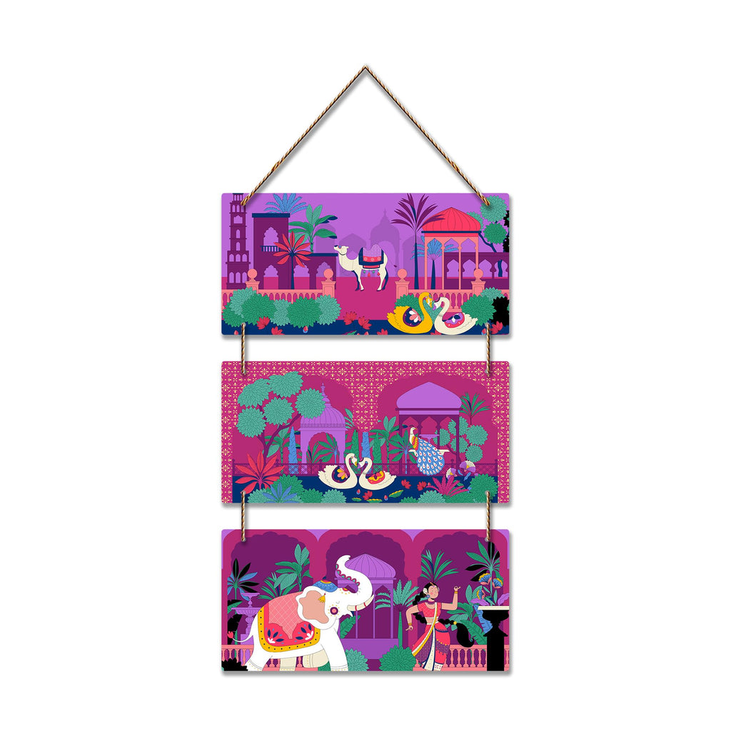 Artvibes Modern Indian Folk Art Wooden Art Decoration Item for Home | Living Room | Office | Wall Art Painting For Hall | Graphic Artwork | Aesthetic Wooden Decor | Unique Gift Items (WH_9425N)