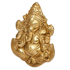SVARUP Brass Blessing Ganesha Idol Ganesh Statue Ganpati Wall Hanging Murti for Puja Home Entrance Decor Diwali Gift 8 Inch