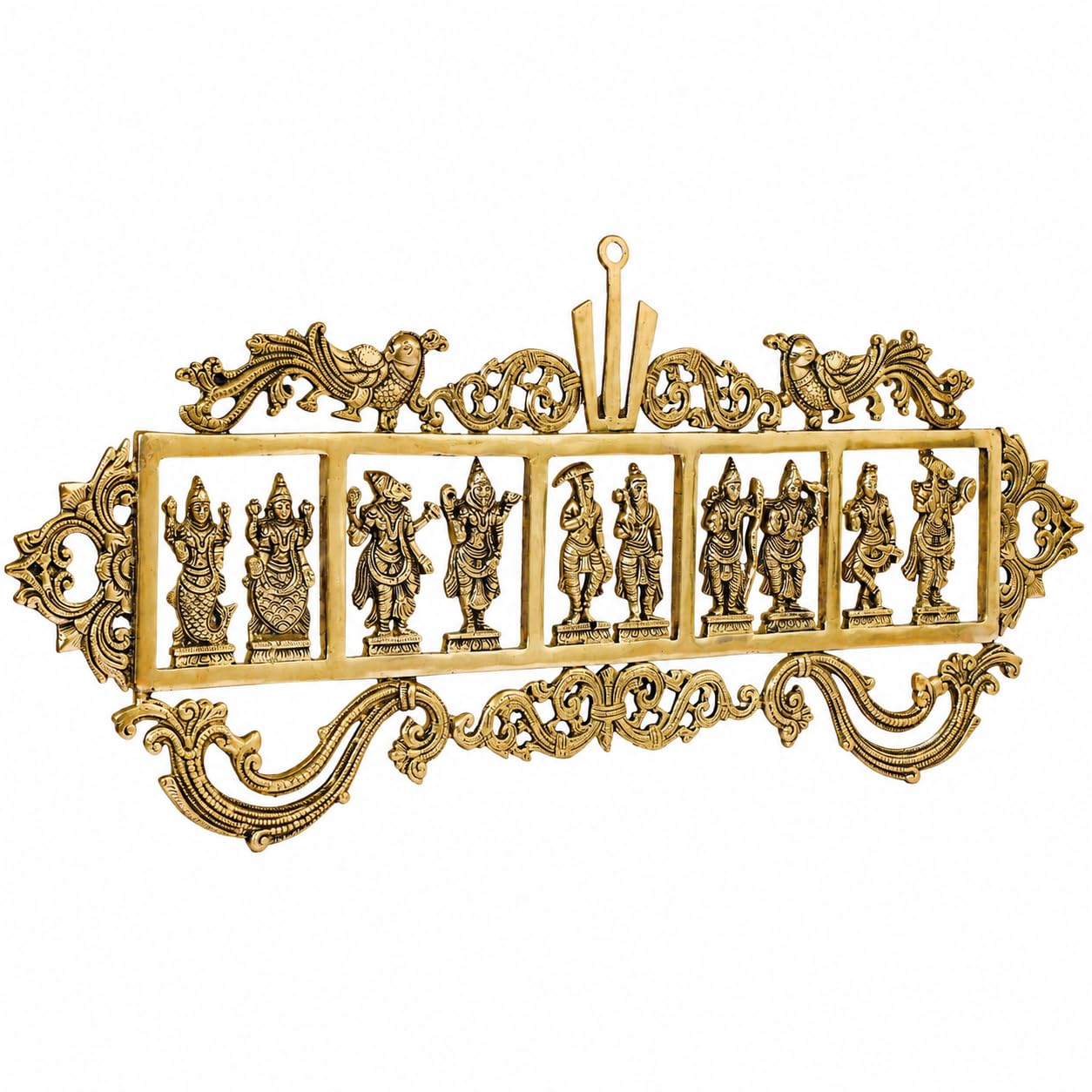 ARTVARKO Brass Dashavatara Dasavatharam of Lord Vishnu Shanku Chakra Statues Ten Incarnations Avatars Wall Hangings Idol Murti Home Puja Temple Gifts 27 Inch