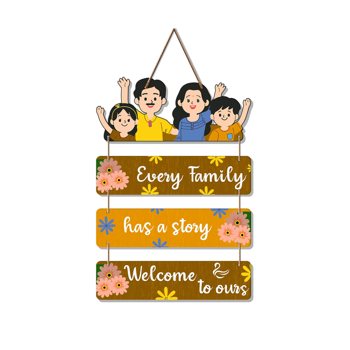 Artvibes Family Quote Wooden Wall Hanger for Home Decor | Wall Art For Hall | Quotes Decor Item | Wall Accents | Gift Items | Wall Illustrations | Artworks Hangings | Mdf Wall Decoration (WH_6911N)