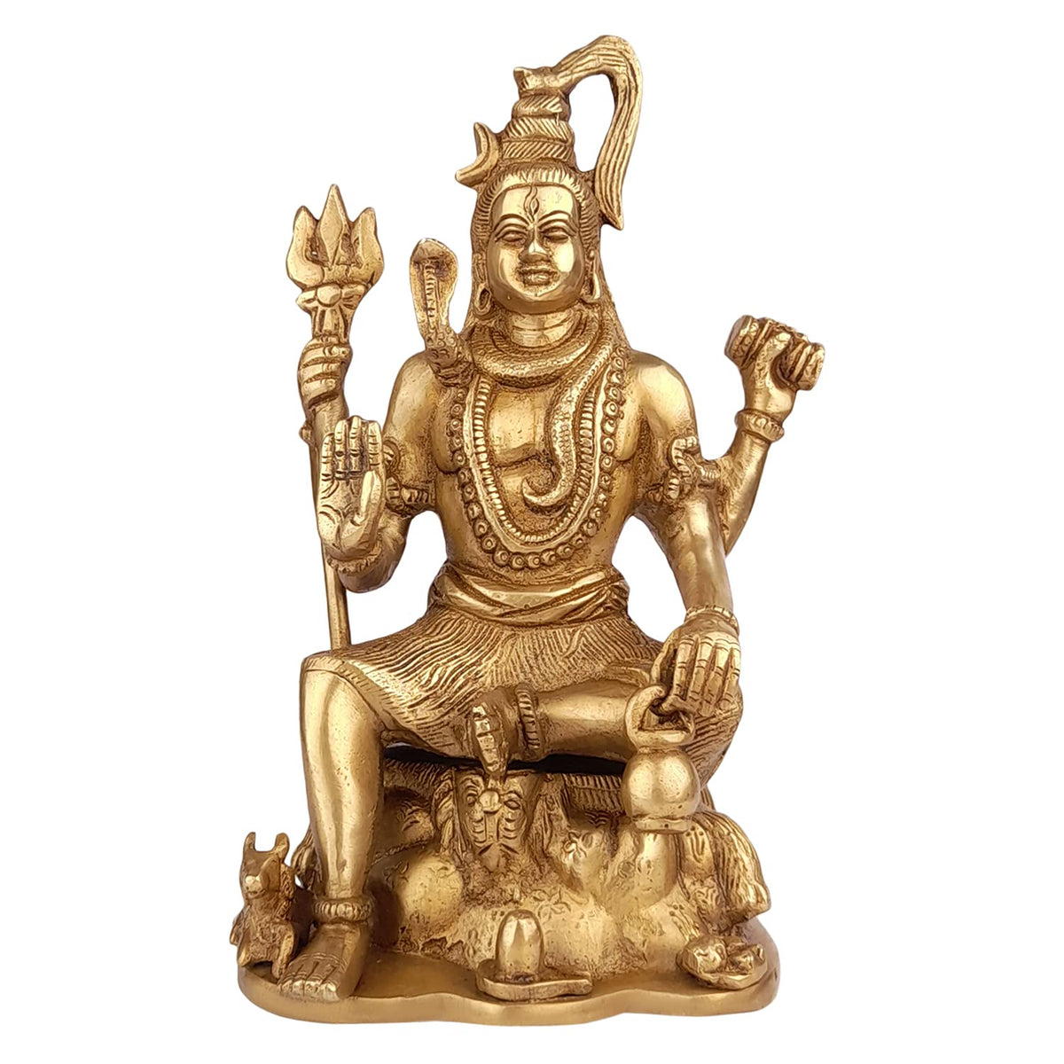 ARTVARKO Brass Blessing Lord Shiva Murti Idol Shankar Bhagwan Bhole Nath with Nandi Shivling Statue Home Mandir Puja Temple Showpiece Accessories Vastu Remedy Pooja Gift & Home Decor