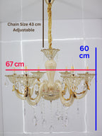 swanart Chandelier Modern K9 Crystal Chandelier Lighting, Clear Crystal Ceiling Light Fixture Pendant Lamp for Dining Room Bathroom Bedroom Livingroom