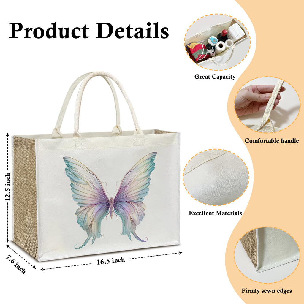 DOIUCRO Tote Bag For Women Aesthetic Tote Bag Sturdy Cloth Cotton Totes Bag for Shopping, Grocery - B, Off-white, One Size
