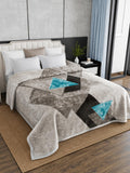 Signature All Season Double Bed Blanket | Super Soft Plush, Lightweight & Cozy | 220 x 240 cm | 2.5 kg | Multi-Color Vibrant Print | Ideal for Winter, AC Use & Gifting (Aqua Grey) Kafalo