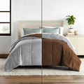Hotel Collection 150 Gsm All Season Comforter Single Bed AC Blanket/Quilt/Rajai Soft & Breathable Microfiber Lightweight (60 X 90 Inches) - Single Bed Comforter - Chocolate Brown/Silver Grey Color Kafalo