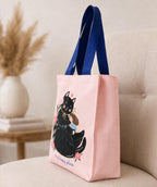THE SACK CO. Large Canvas Tote Bag for Women, Tote Handbags for Women with Zipper & for College, Shopping, Office (tsc-My Happy Place Cat Tote Bag)