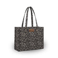 Stylique Women's Jute Cotton Tote Handbag | Large Office Shoulder Bag with Zipper | Premium Reusable Canvas Shopping Purse for Laptop, College, Travel, Picnic & Daily Use (Black)