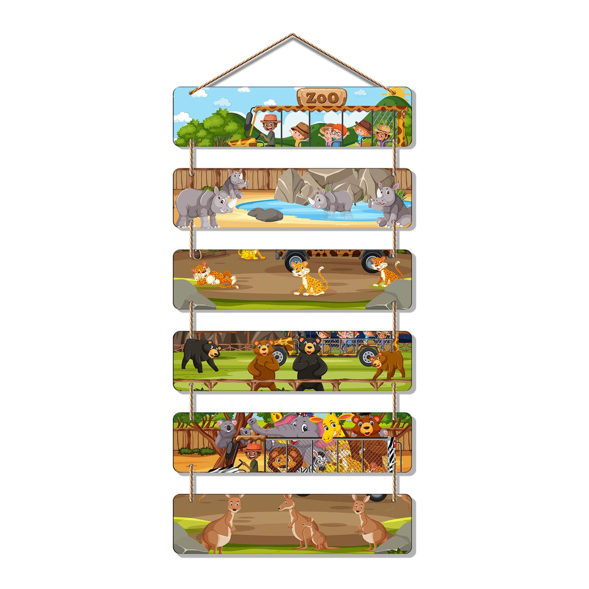 Artvibes Decorative Wall Hanging Wooden Art Decoration item for Living Room | Bedroom | Home Decor | Gifts | Quotes Decor Item | Wall Art For Hall | Mdf Wall Decoration, Set of 6 (WH_3299NR)