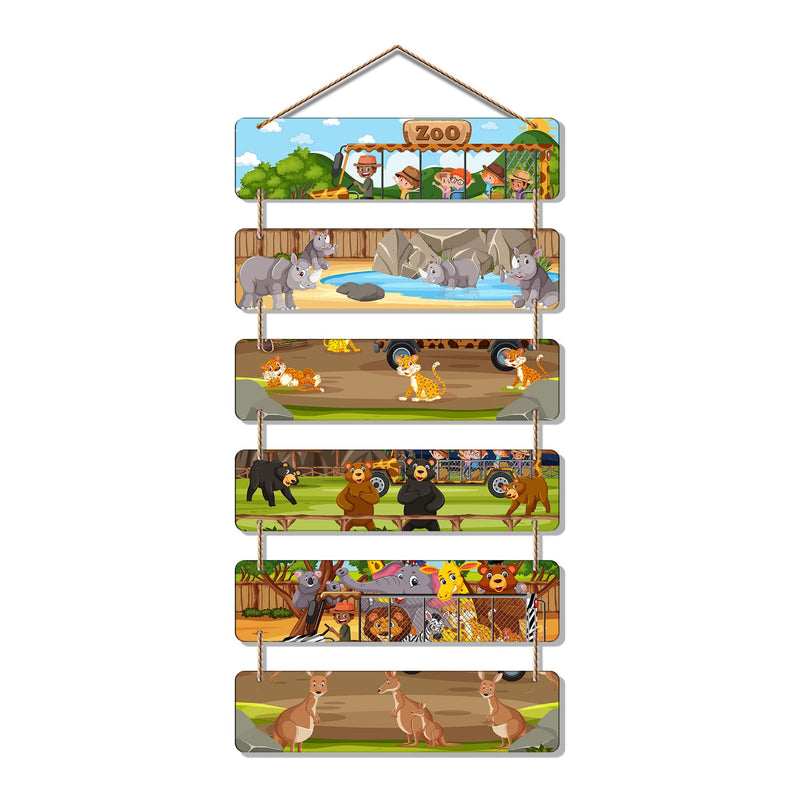 Artvibes Decorative Wall Hanging Wooden Art Decoration item for Living Room | Bedroom | Home Decor | Gifts | Quotes Decor Item | Wall Art For Hall | Mdf Wall Decoration, Set of 6 (WH_3299NR)